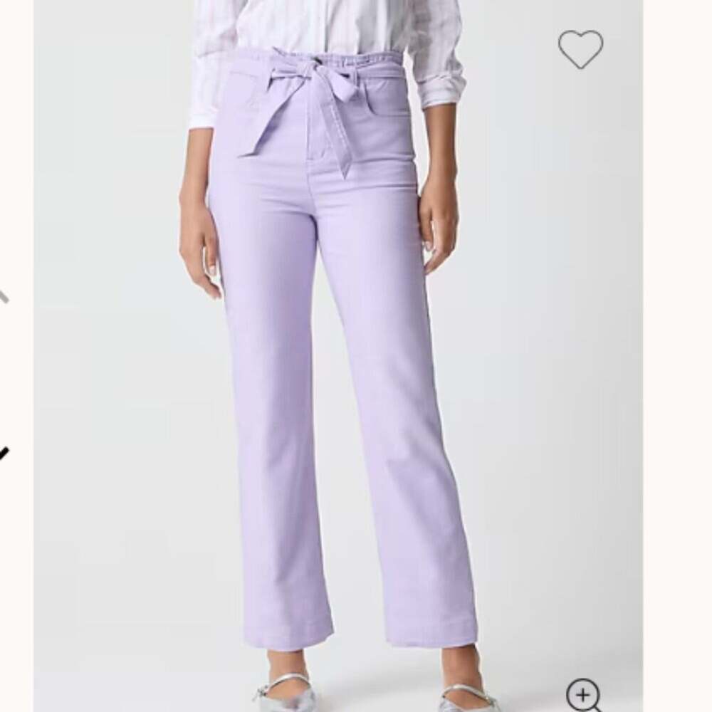 J.Crew Factory Petite Violet Twill Paper-bag 100% Cotton Pant 14P NWT